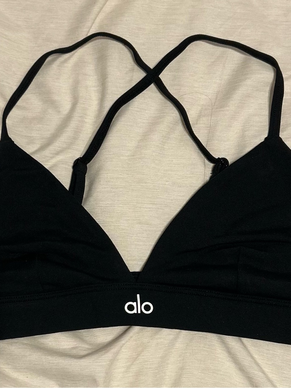 ALO Yoga Black Strappy Bralette with Crisscross Back